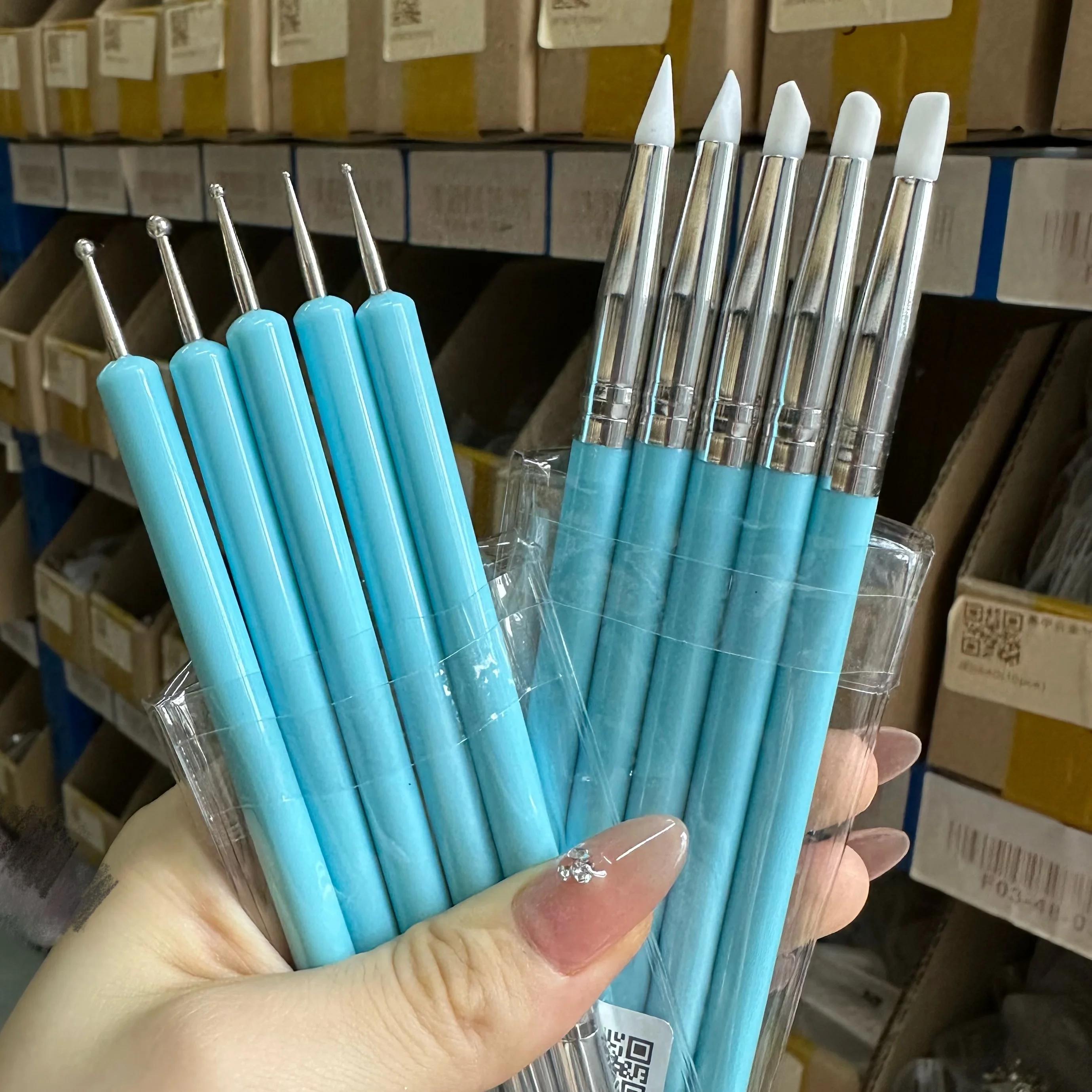 Stylo de sculpture à tête en Silicone à Double extrémité, brosse de modélisation, outil d'argile de 