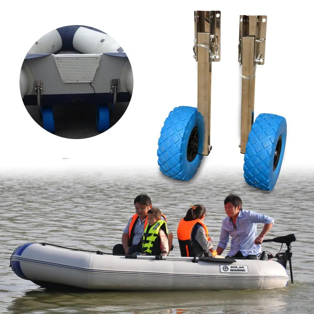 Jeu de roues de remorque de bateau gonflable, remorques de bateau à chariot, roues de lancement pour