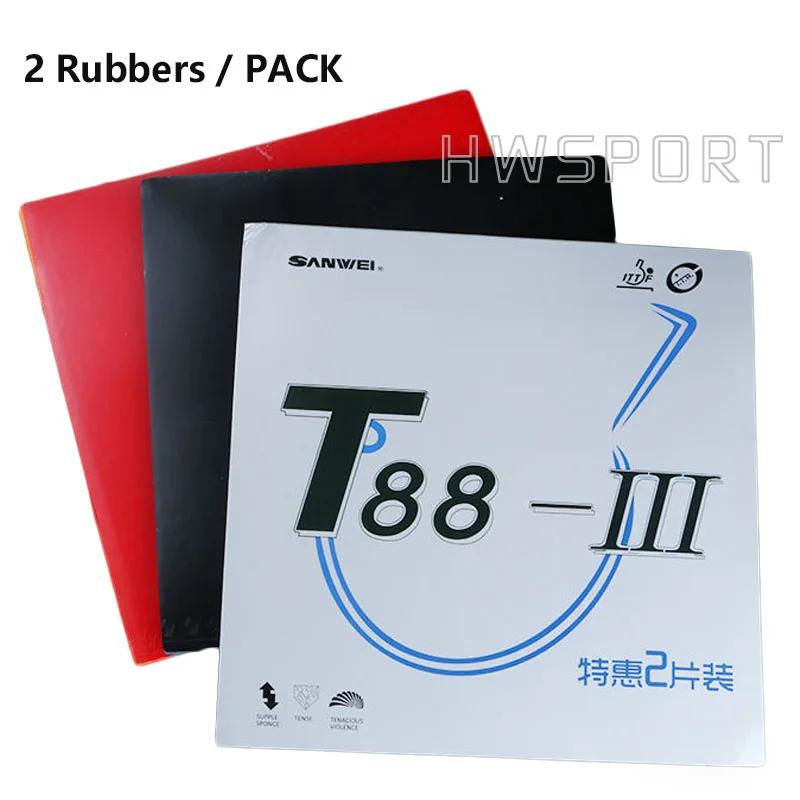 Sanwei T88-3 caoutchoucs de Tennis de Table Double Kit semi-adhésif élastique attaque rapide caoutch