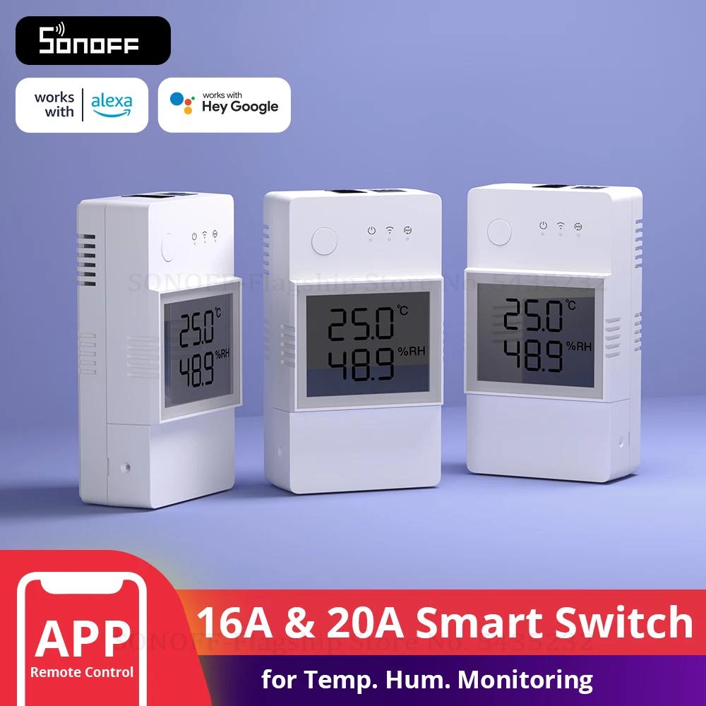 SONOFF-Joli de surveillance intelligent de la température et de l'humidité, écran LCD, télécommande 