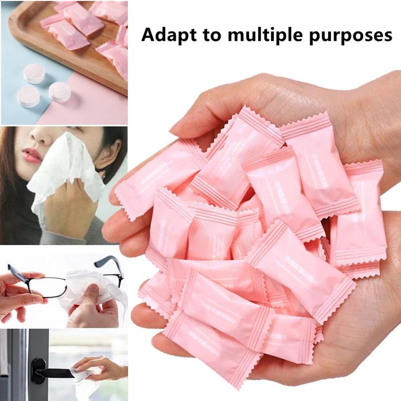 Mini serviettes compressées jetables, 20/50 pièces, Capsules, serviettes magiques, tablette de soins