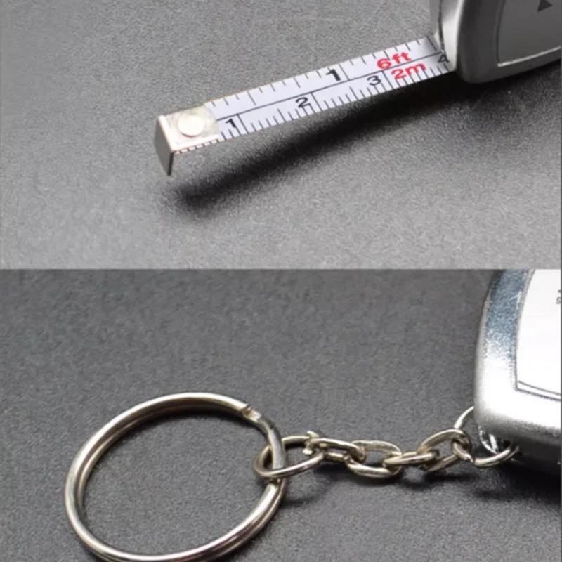2 mètres petit ruban à mesurer porte-clés petit ruban à mesurer en acier Mini poche Portable Compact