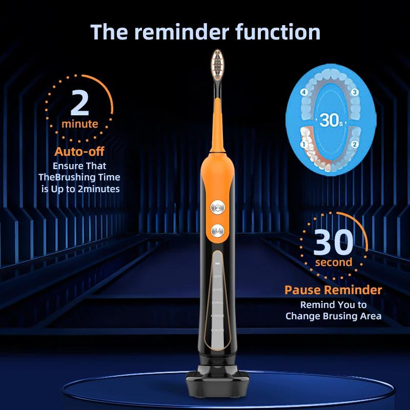 SUBORT S9 brosse à dents électrique sonique sans fil USB Rechargeable brosse à dents blanchissante é