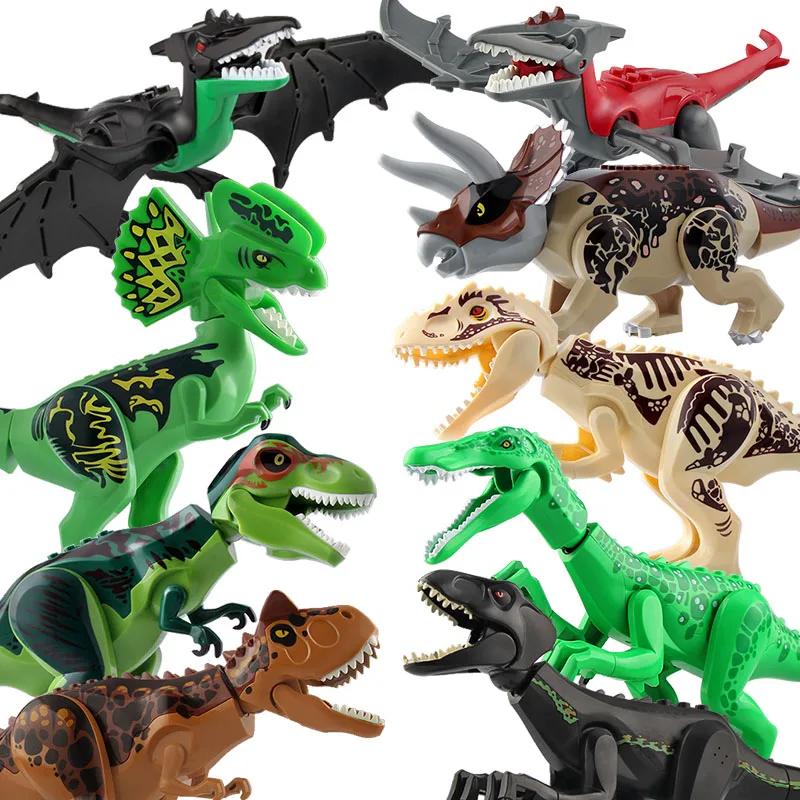 Jurassic Dino World – grands dinosaures, blocs de construction en briques, vélociraptor t-rex Tricer