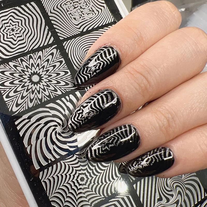 XMQ-Plaques d'estampage Nail Art, modèle de fleurs, freins