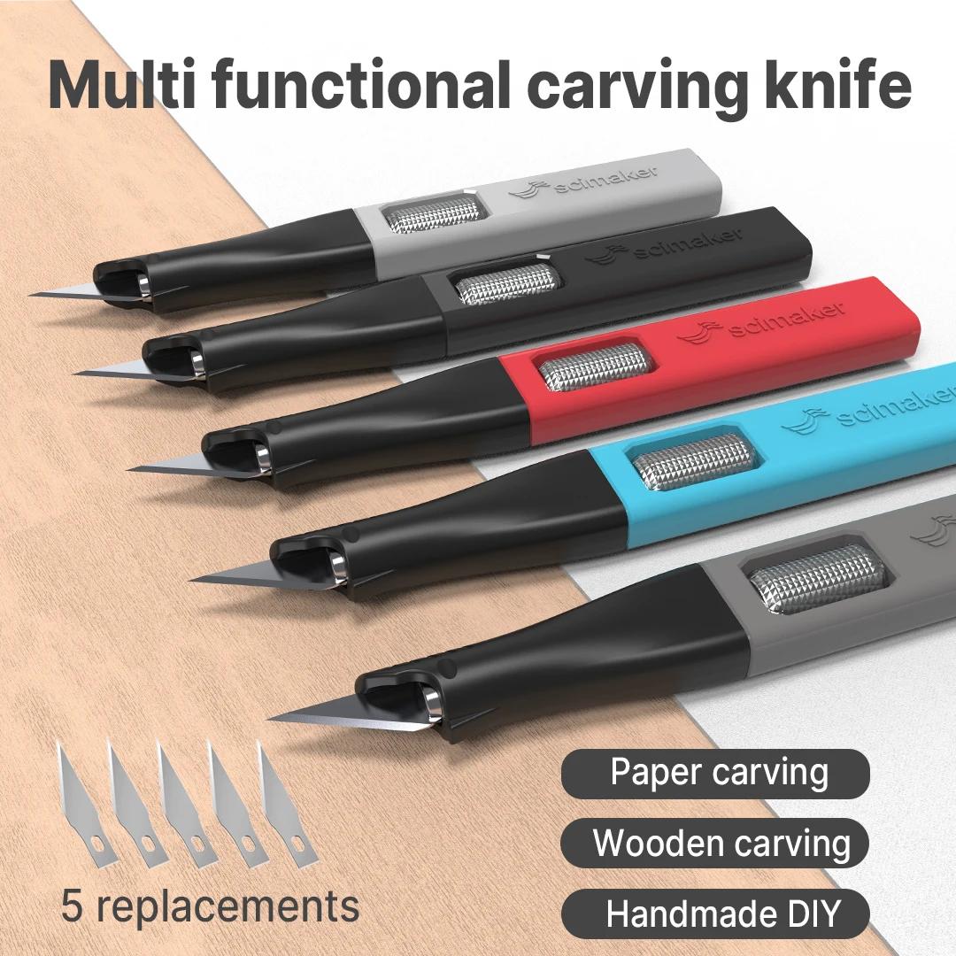 Couteau à graver sur stylo DIY |   Livré avec 5 lames artistiques interchangeables en forme de fer à