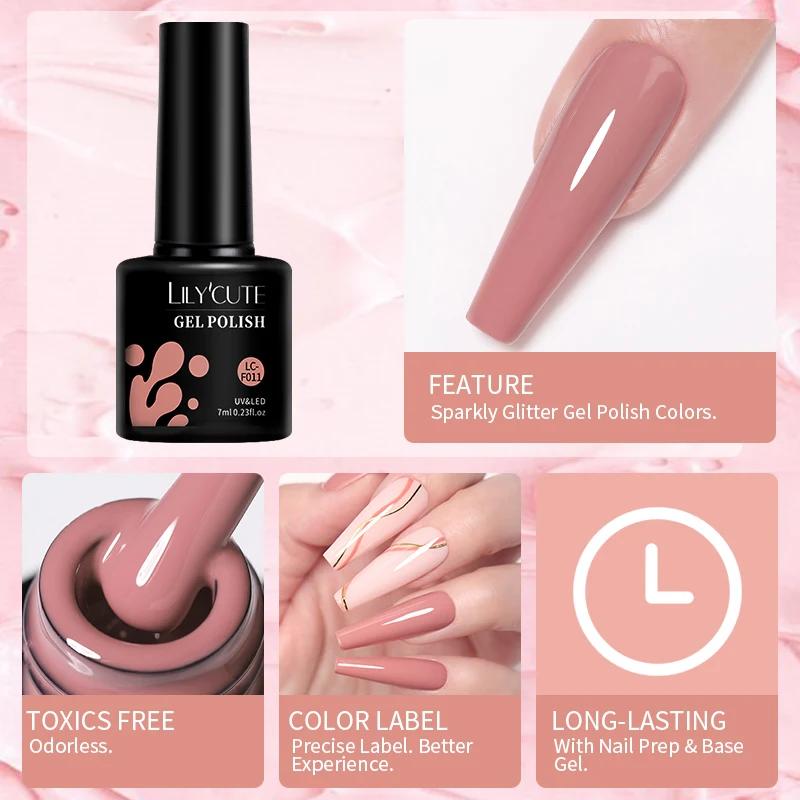 LIToxic-Ensemble de Verhéritage à Ongles Gel Rose Nude et Gelée Translucide, Semi-Continu, Soak Off,