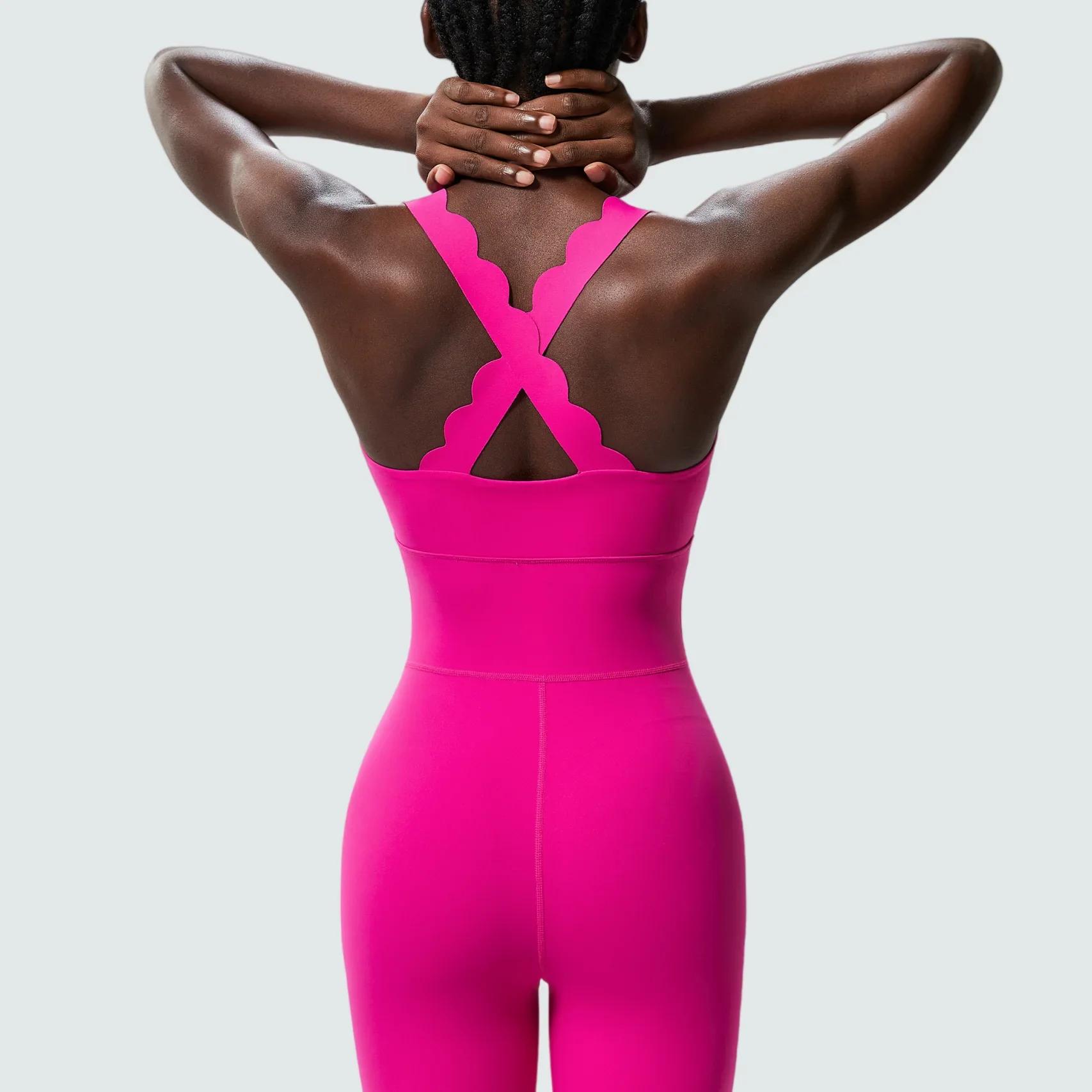 Combinaison de yoga une pièce pour femme, vêtements d'entraînement moulants, moulant, respirant, sup