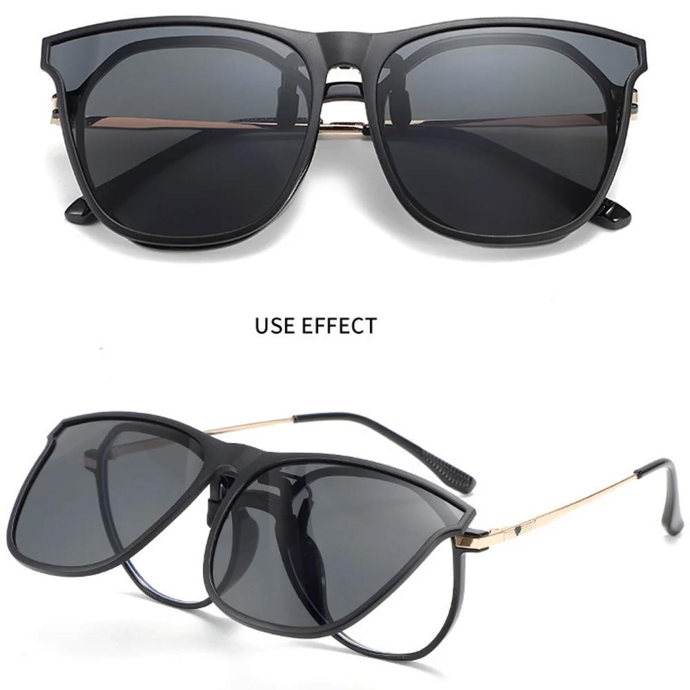 Lunettes de soleil polarisées à Clip pour hommes, pour conducteur de voiture, UV400, Anti-éblouissem