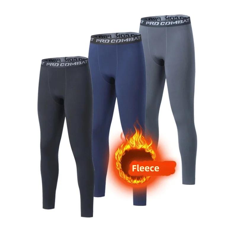 Leggings homme chauffants compression polaire FS - Combinaison course fitness entraînement automne hiver sport