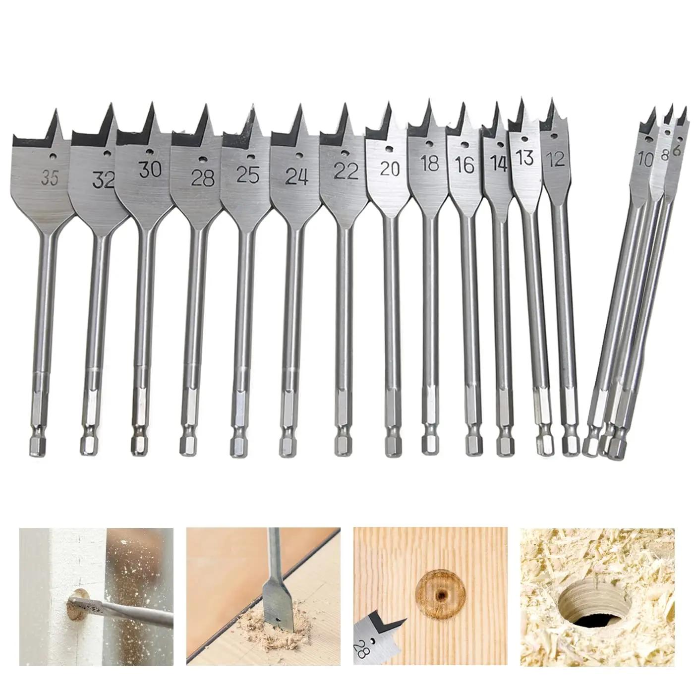 1 pièces 10-55mm ensembles d'outils pour le travail du bois durables perceuse plate longue en acier 