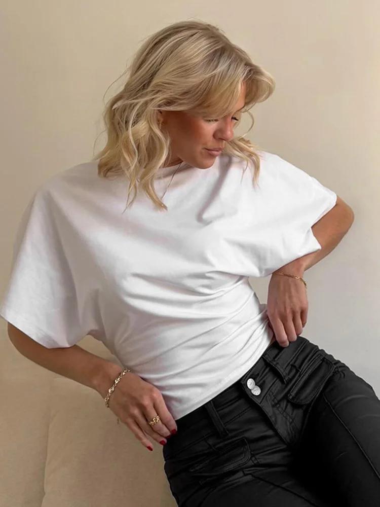 T-shirt court gris pour femmes, col rond, hauts Corset, mode décontractée, solide, Streetwear, print