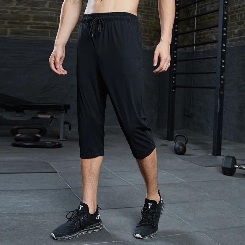 SONECHOKI été course mollet longueur pantalon hommes noir pantalon de Sport ample avec impression ba