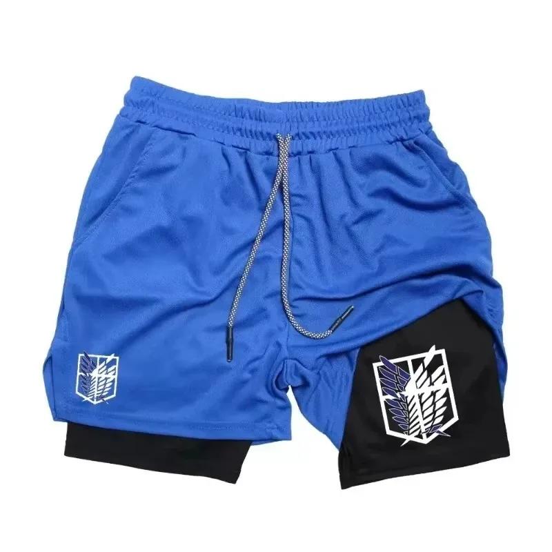 Nouveaux shorts de sport 2-en-1 pour hommes, respirants, décontractés, pour le jogging, l'été, avec 