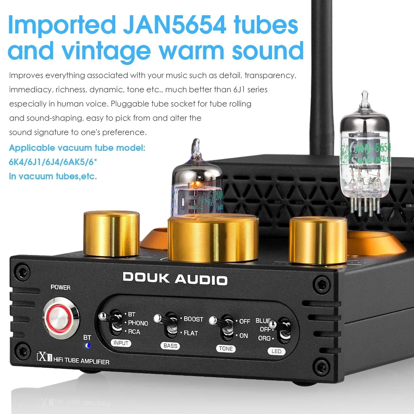 Douk Audio X1 HiFi JAN5725 amplificateur à Tube sous vide Bluetooth5.0 récepteur MM amplificateur Ph