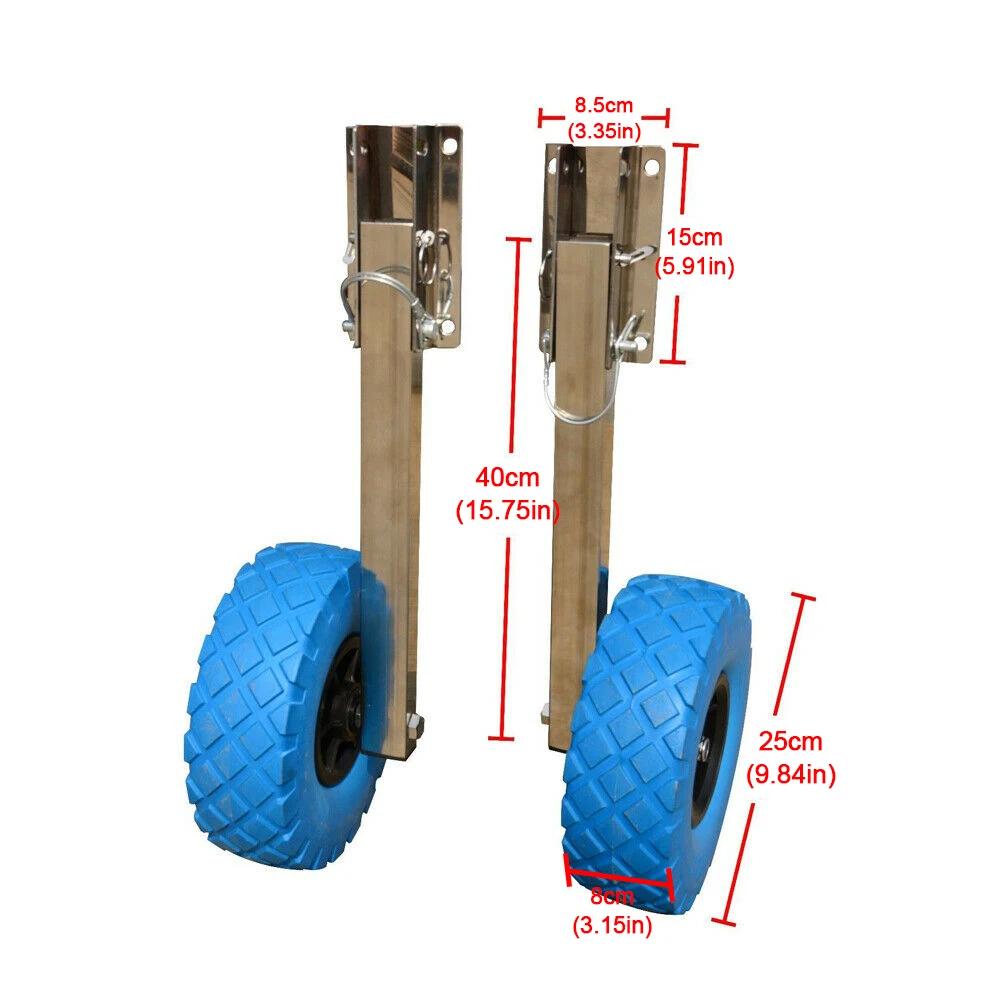 Jeu de roues de remorque de bateau gonflable, remorques de bateau à chariot, roues de lancement pour