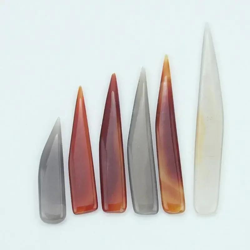 Bord en cuir d'agate de 8cm, pour le marquage du papier pliant, artisanat, accessoire d'outil fait à