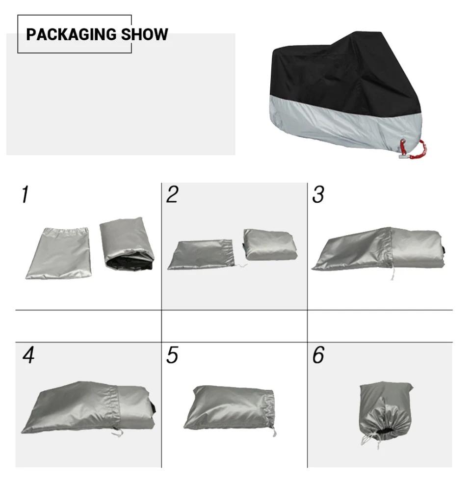 Housse de moto imperméable toutes saisons, anti-poussière, protection UV, pour l'extérieur et l'inté