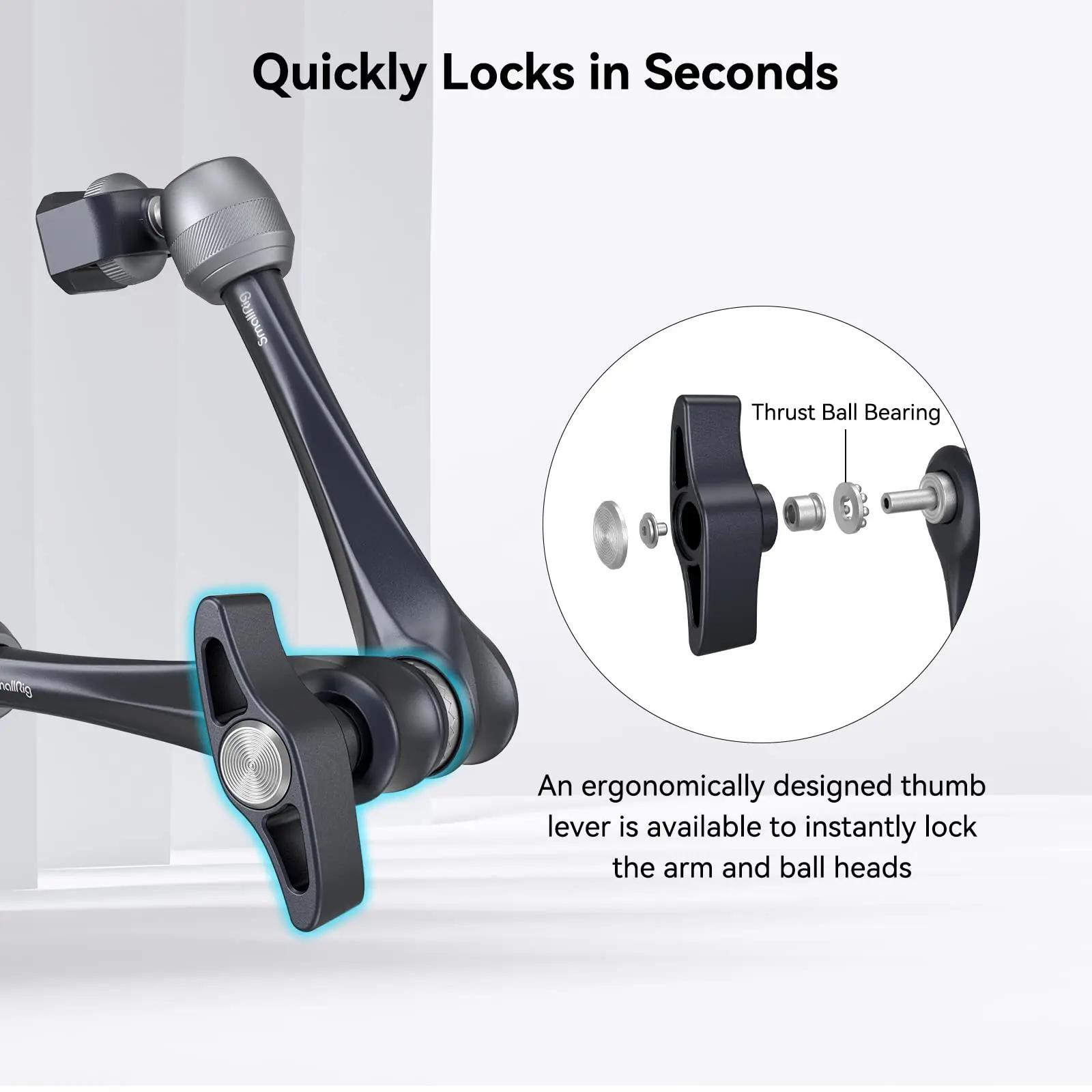 SmallRig Bras à rosace de 11 pouces 360 °   Bras magique réglable pour moniteur DSLR, accessoires de