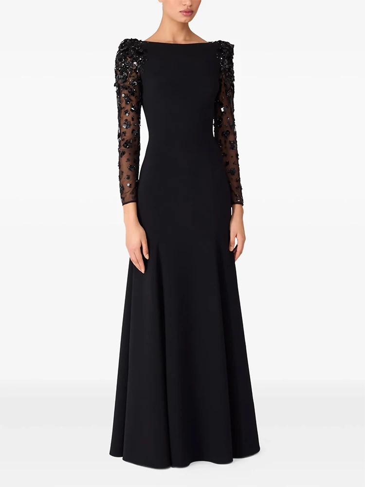 HIGH STREET Nouvelle Collection 2026 Robe Longue de Soirée Designer pour Femme, à Manches Longues, e