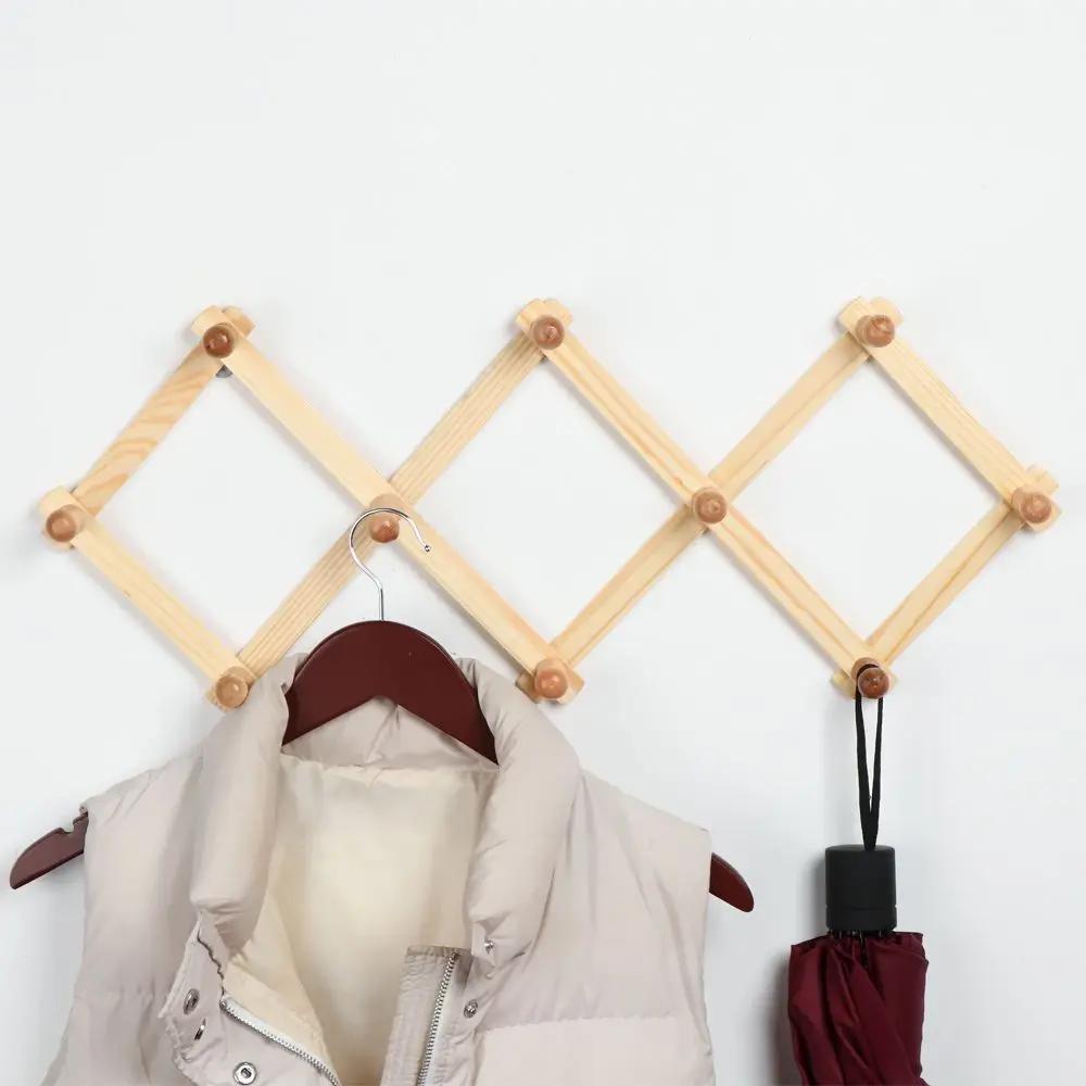 Étagère pliante décorative extensible, fixée au mur, articles divers, crochets de sac, de manteau, d