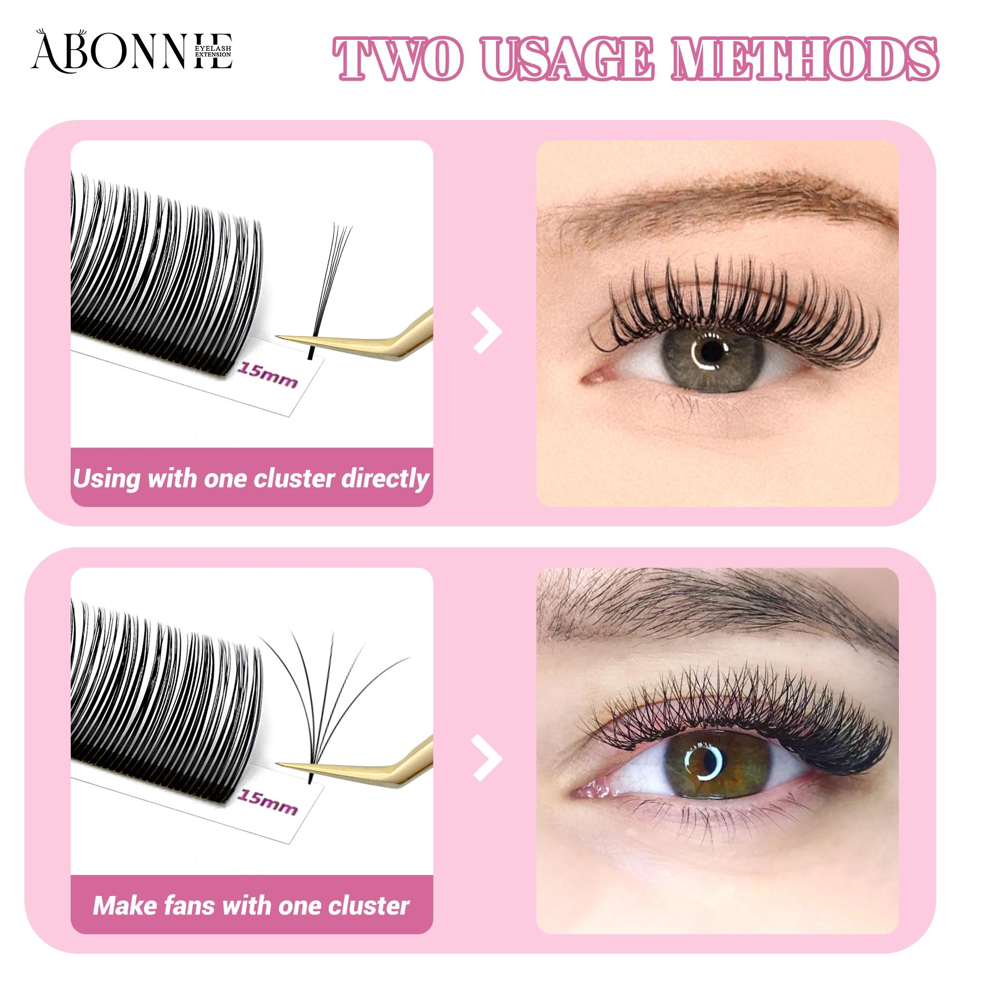 Abonnie Angel Lashes – Extensions de cils individuels pré-faits en forme de fleur 5D, cils effilés p