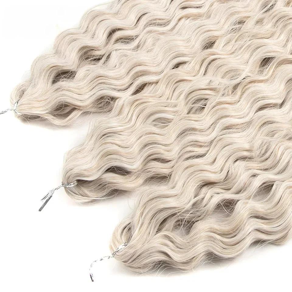 Ariel synthétique torsion Crochet cheveux 22 pouces 300g vague d'eau Extensions de cheveux Ombre Blo