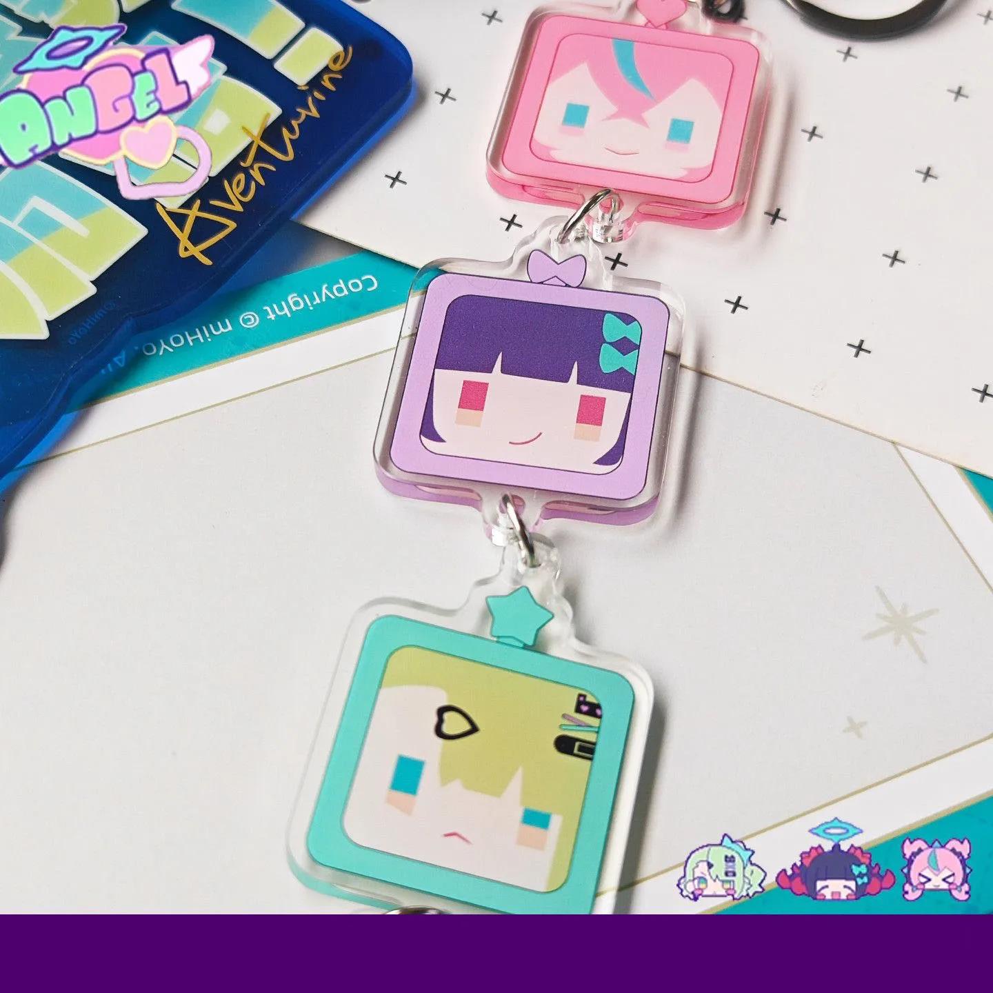 Porte-clés en acrylique Game Zenless Zone Zero Angels of Delusion Sunna Aria Nangong Uha Cosplay, ac