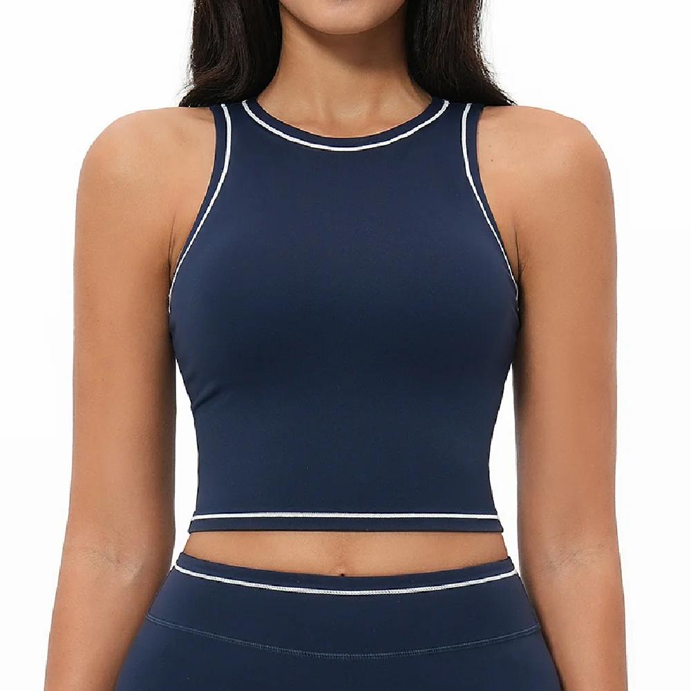 Soutien-gorge de yoga pour femmes, sous-vêtements de sport bicolores, gilet de fitness push-up, sout