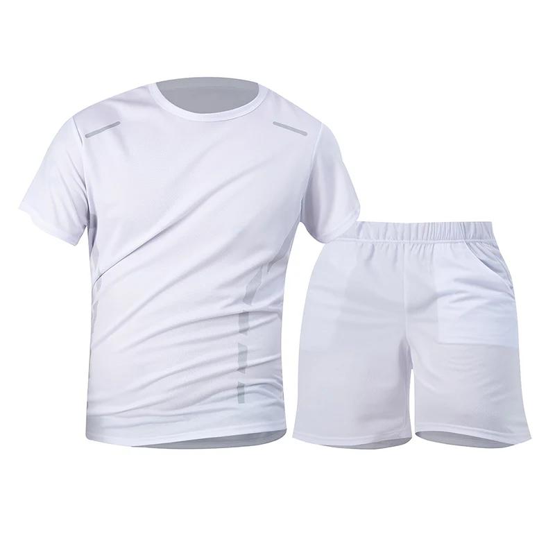 Combinaison de sport d'été 2 pièces pour hommes, T-shirt ample et respirant à manches courtes, Short