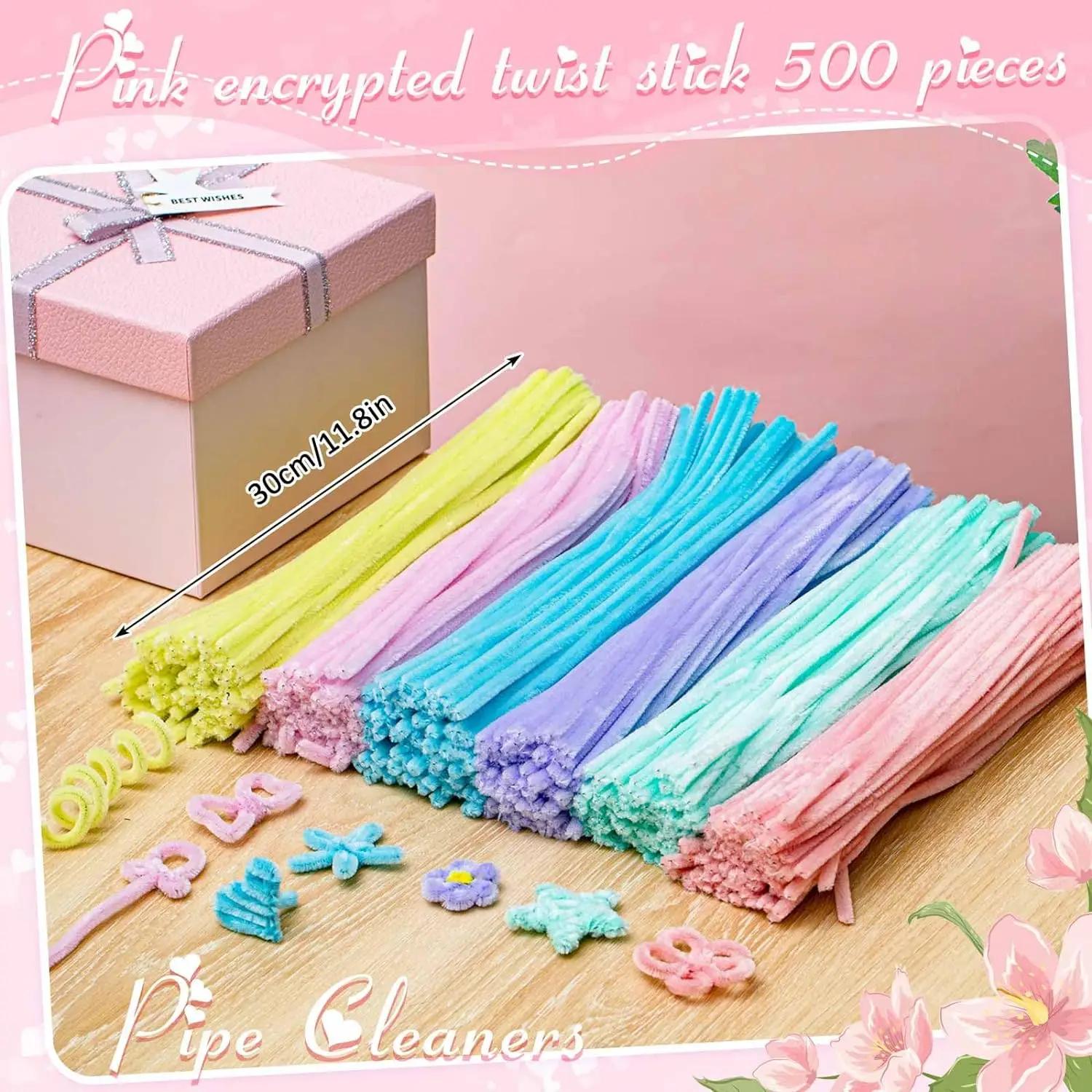 500/600 pièces nettoyeurs de tuyaux tiges de Chenille 12 pouces fournitures artisanales en vrac pour