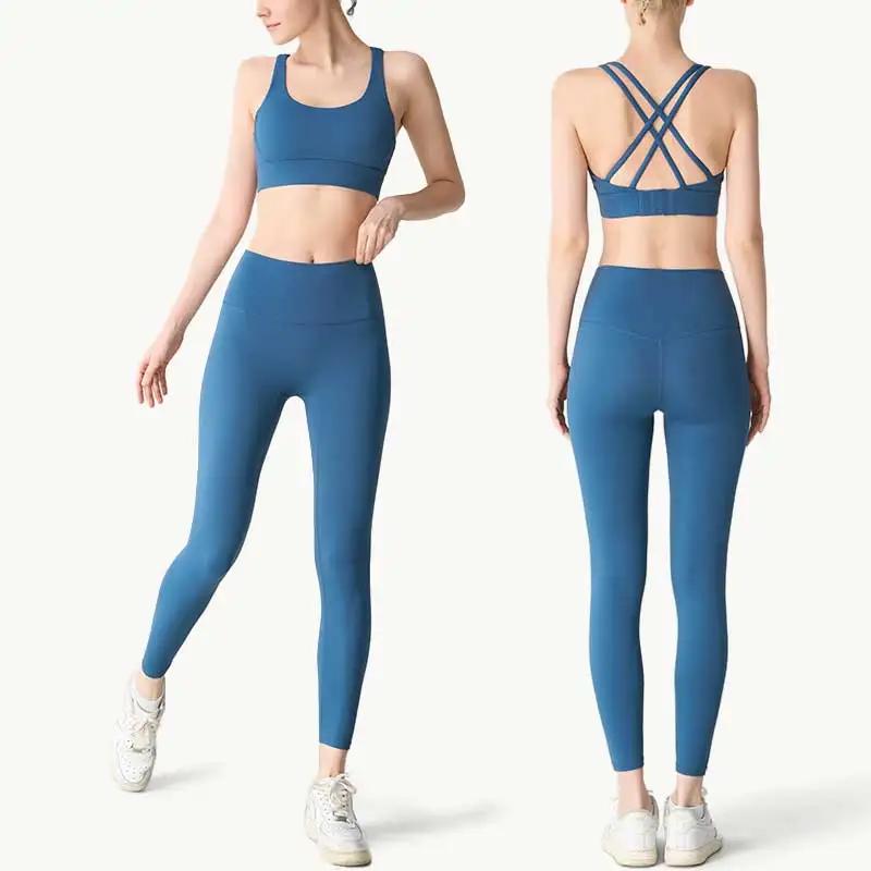 Ensemble yoga 2 pièces femme - Leggings et soutien-gorge sport pour Pilates, Fitness et entraînement