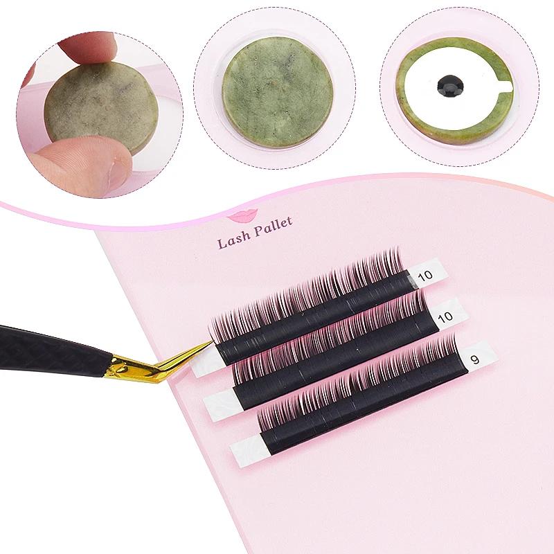 Plateau de plaque d'extension de cils en pierre de Jade acrylique, support de cils de greffage, supp