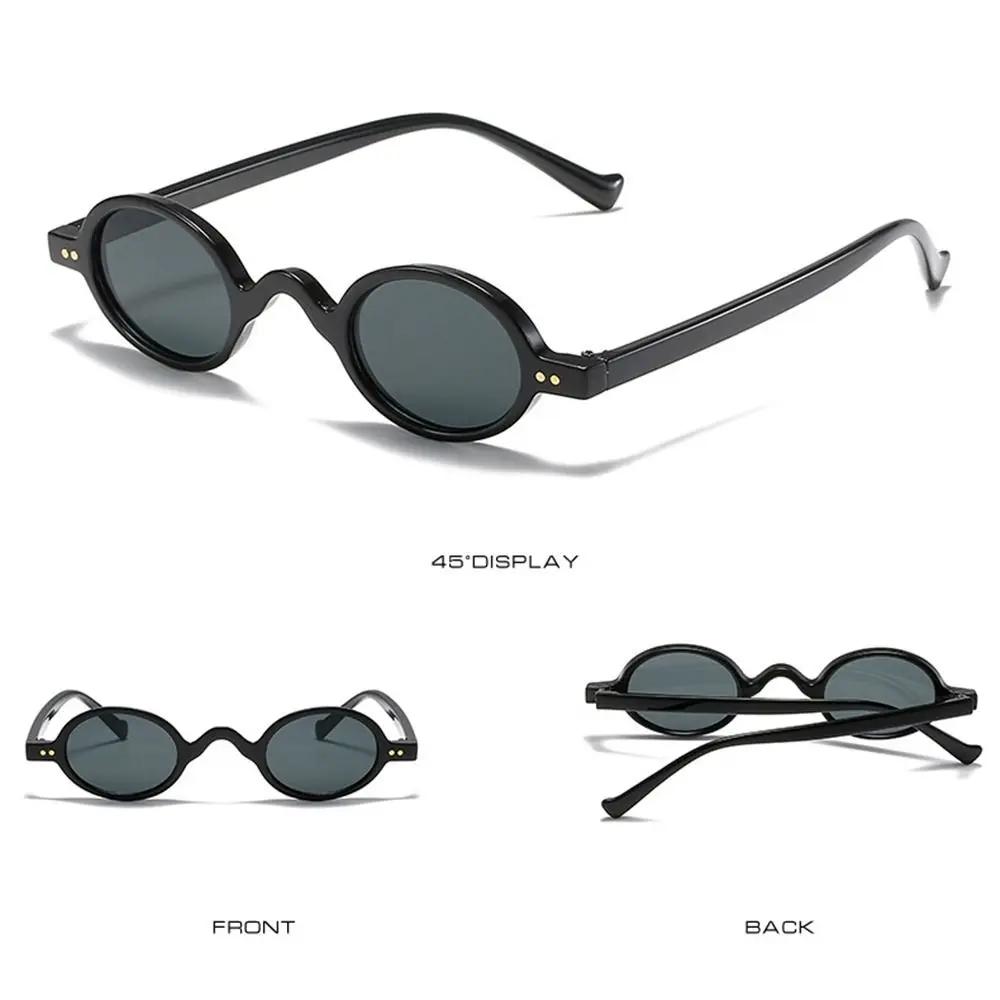 Petites lunettes de soleil rondes, style Hip Hop, verres ovales, pour voyage, Vintage, Punk, UV400