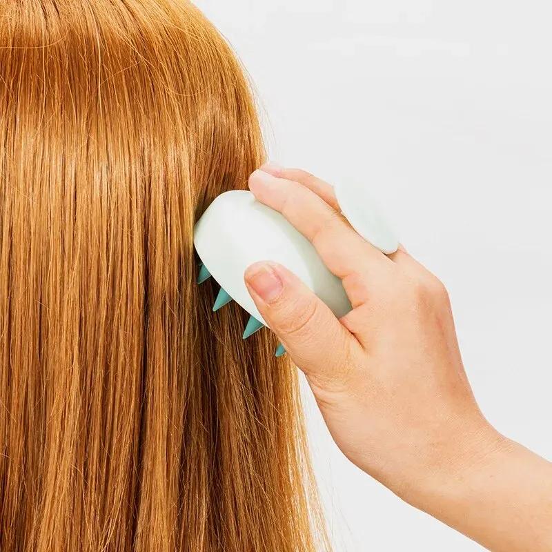 Brosse à shampoing en Silicone, peigne de Massage du cuir chevelu, peigne de lavage des cheveux, bro