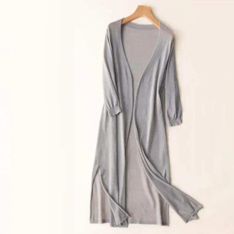 Nouveau printemps été Protection solaire vêtements femmes Long Cardigan femme tricoté pull femmes ma