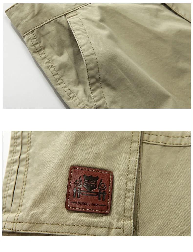 Pantalon Cargo kaki hommes coton Militar Safari vert multi-poches Baggy Denim hommes pantalons décon