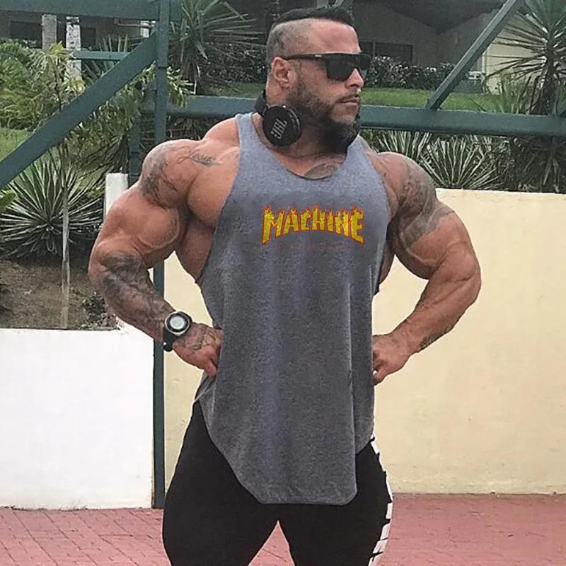 Hommes Fitness Muscle Singlets Décontracté Hip Hop Sans Manches Lâche T-Shirt Coton Respirant Vêteme