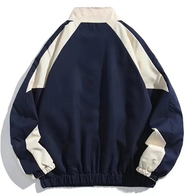 Hip Hop varsité veste hommes haute rue Patchwork couleur noir coupe-vent manteaux femmes printemps a