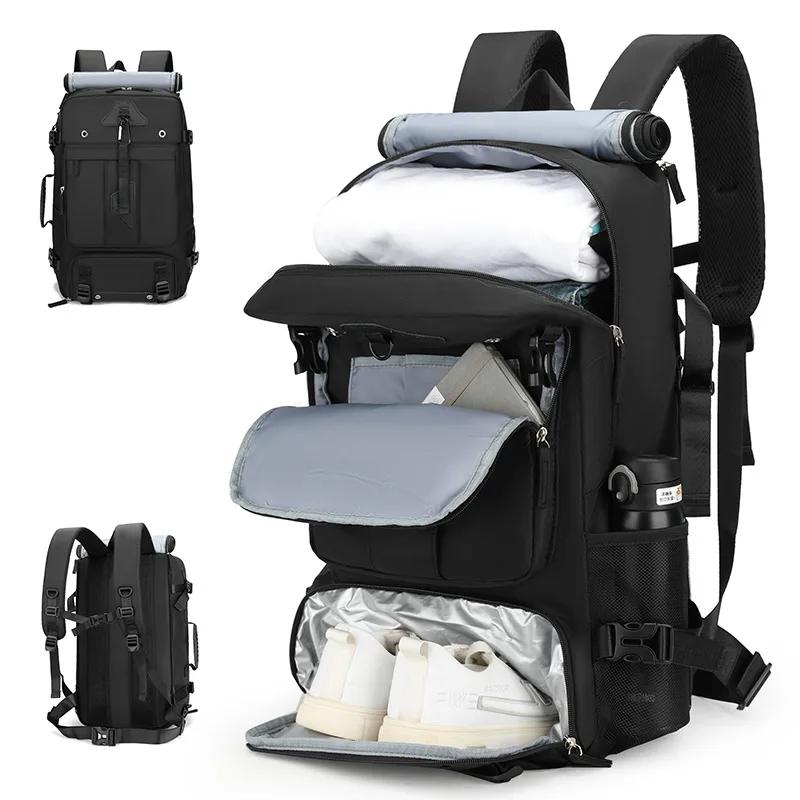 Sac à dos de voyage de grande capacité 60L pour hommes, sac à dos d'embarquement de voyage extensibl