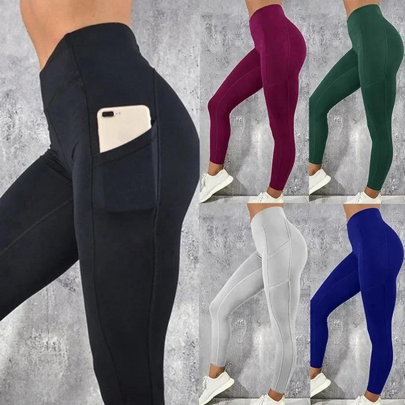 Yoga Fitness femmes Leggings taille haute collants avec poche gymnastique entraînement course extens