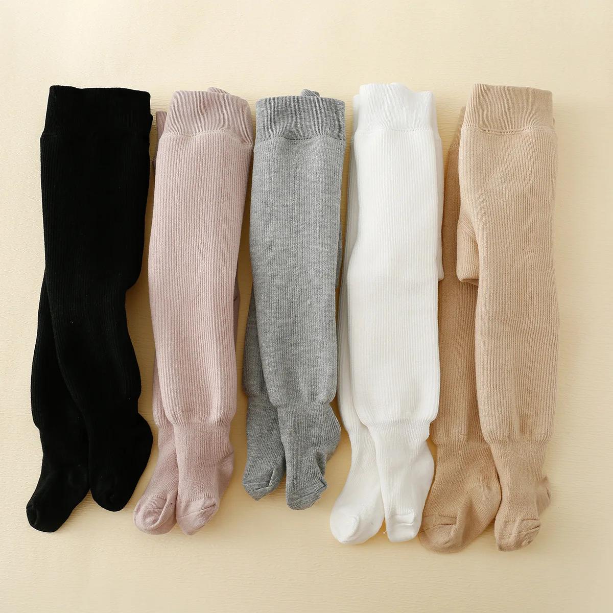 Leggings doublés de rayures Polar Smile pour bébé fille, collants chauds en coton épais, garde au ch