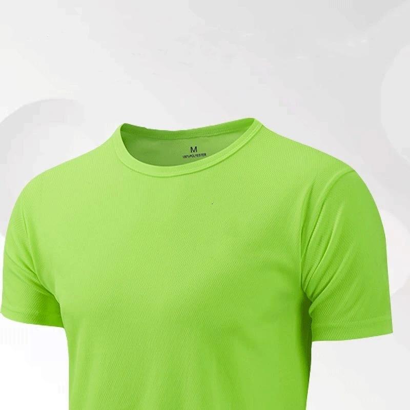 Hommes femmes séchage rapide à manches courtes Sport T-Shirt maillots de gymnastique Fitness chemise