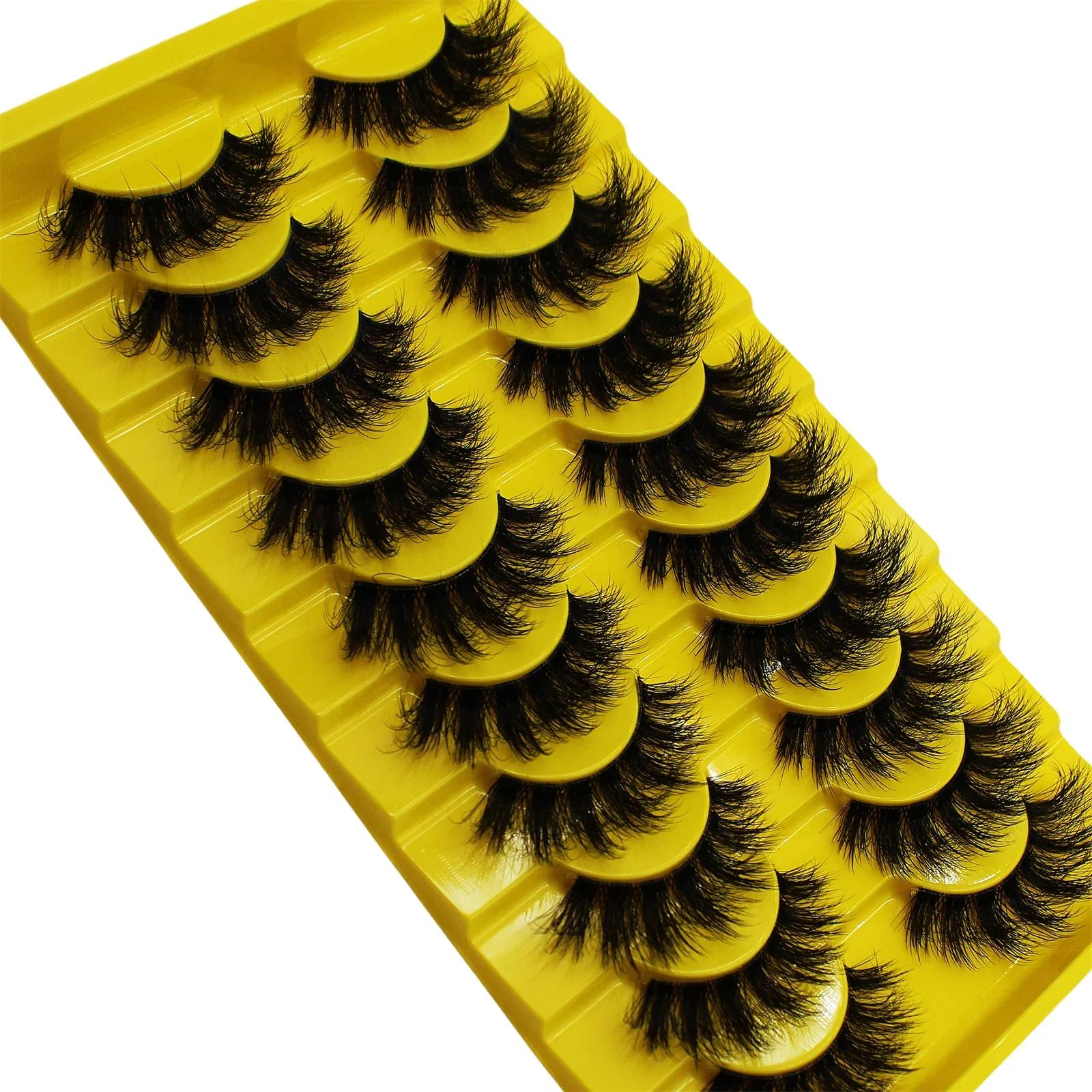 10 paires de faux cils russes moelleux 3D faux cils maquillage désordre faux cils moelleux épais cil