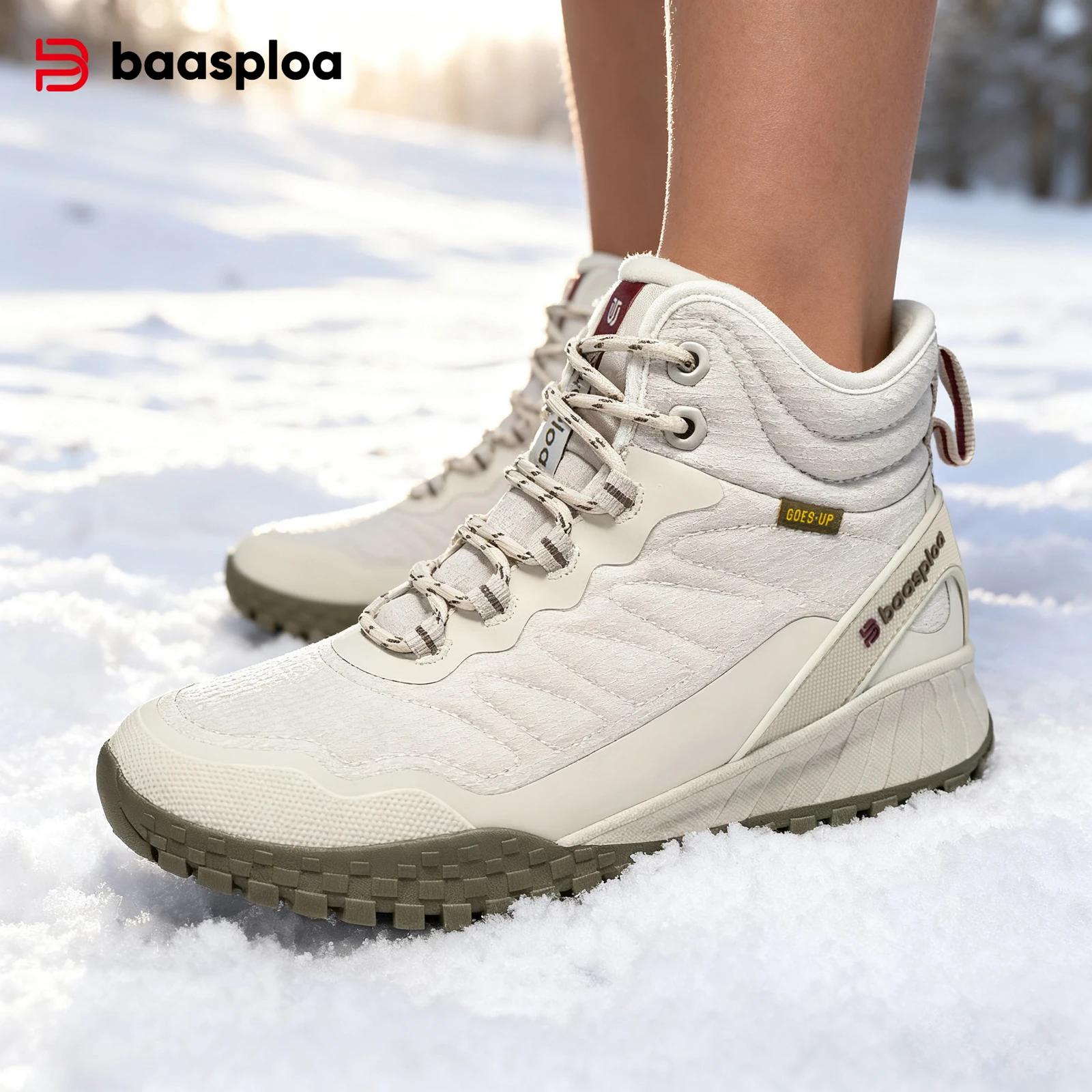 Bottes d'hiver femme Baasploa - Chaussures imperméables fourrure chaude - Bottes neige mode