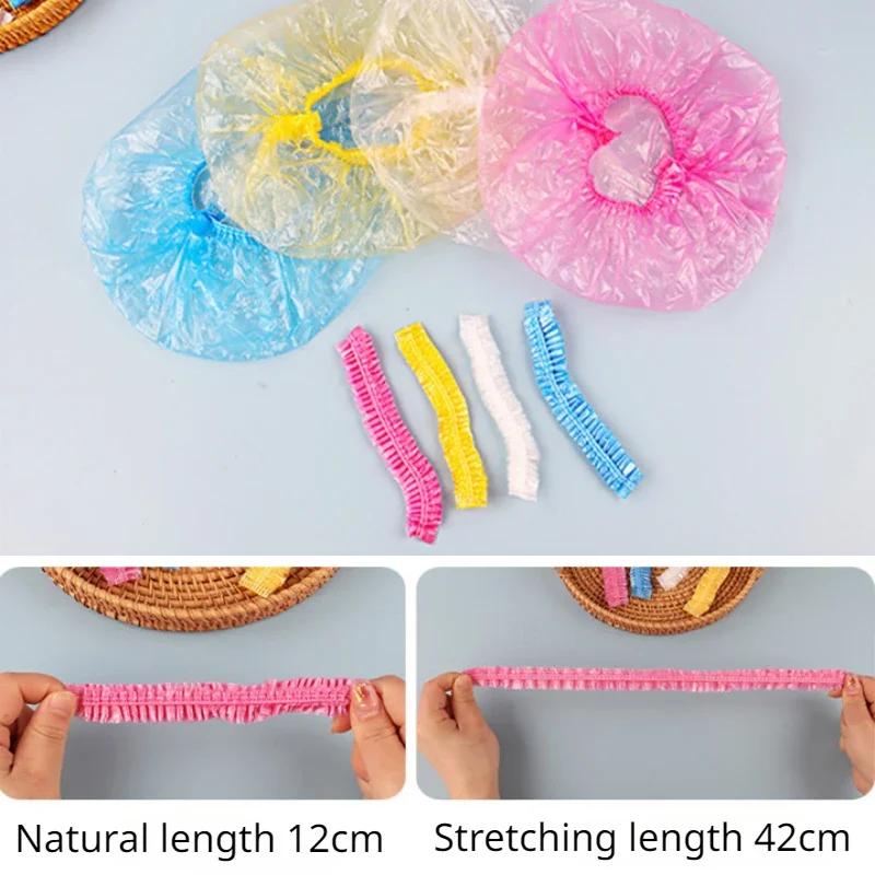Couvre- bonnets de douche jetables, accessoires de Sauna, bonnets pour cheveux jetables transparents