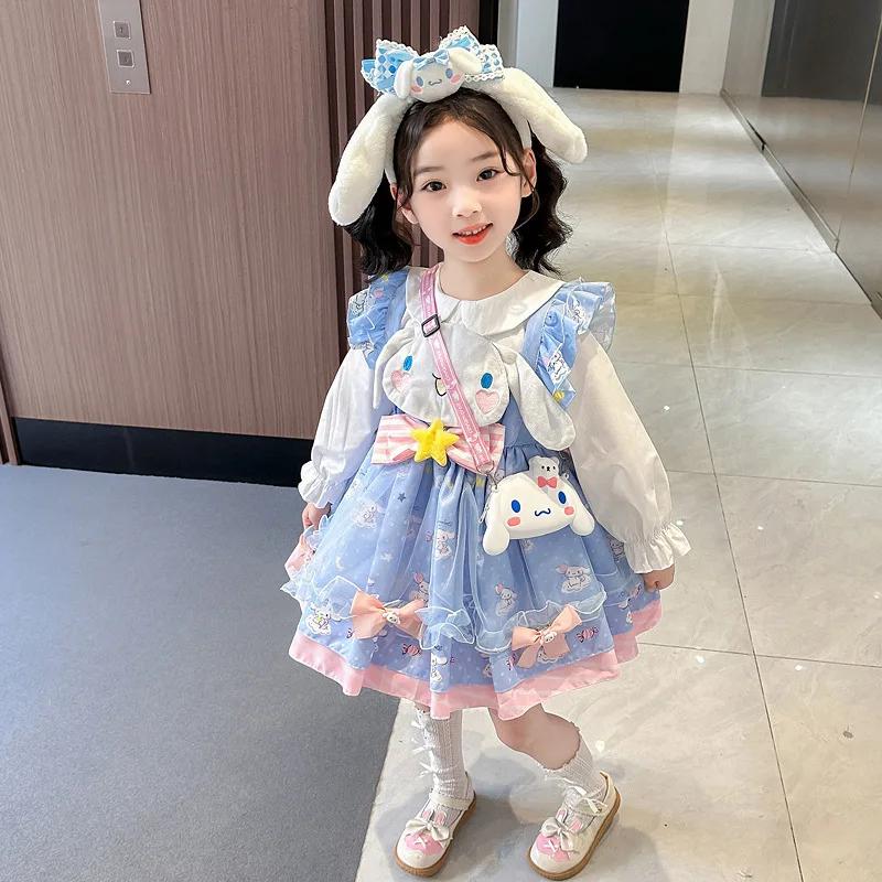 Robe de princesse Lolita pour filles Anime Cinnamoroll avec jupe tutu à volants My Melody et décorat