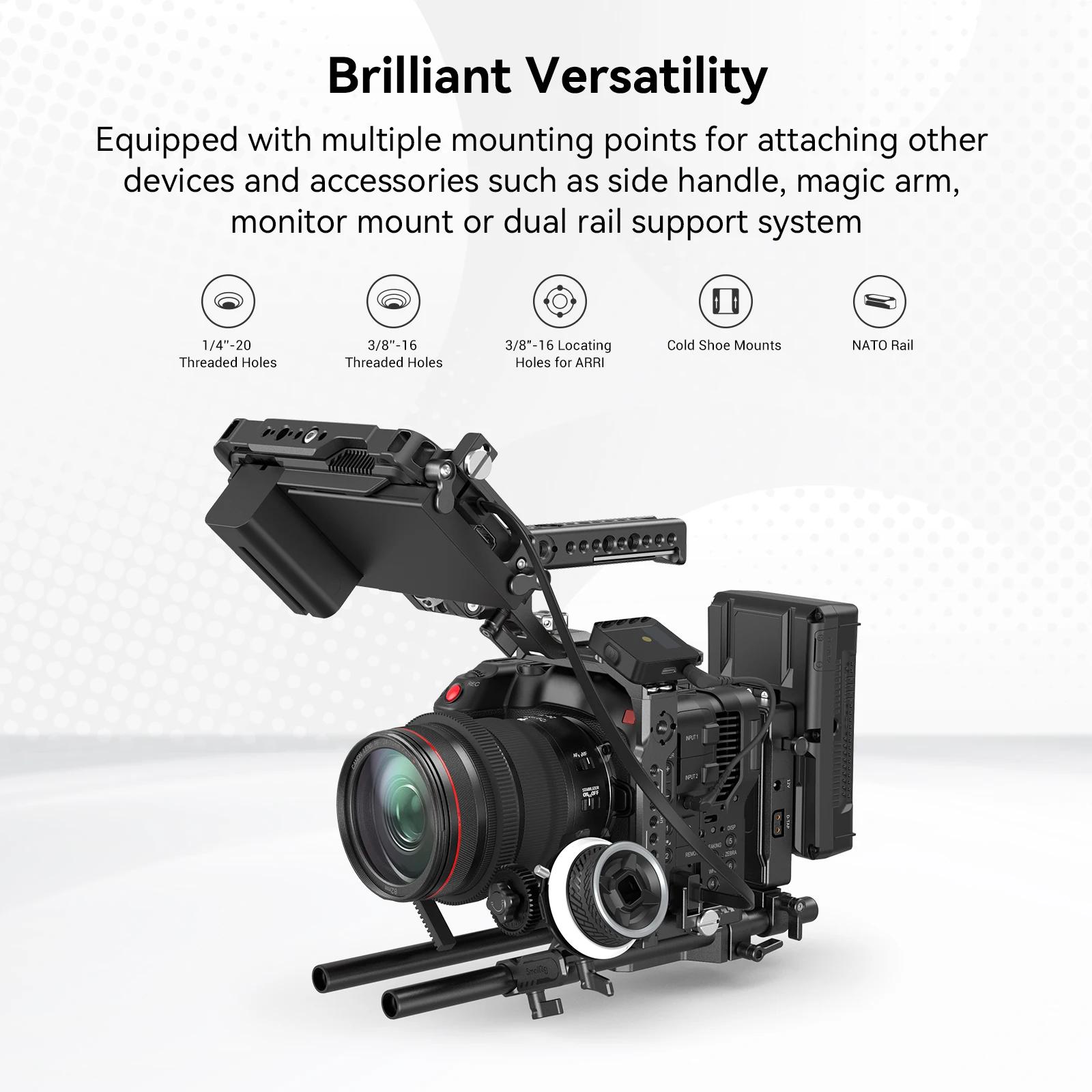 Kit portable de Cage de caméra SmallRig pour EOS C70 pour Canon avec ARRI 3/8 "-16 trous, Supports p