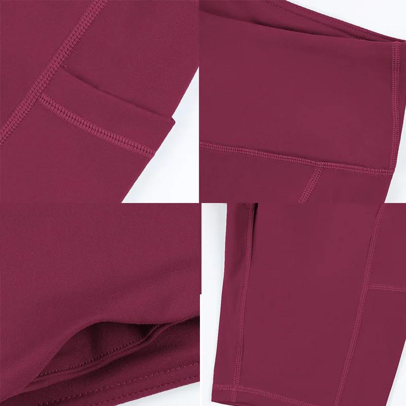 CHRLEISURE-Shorts de Yoga avec 3 Poches pour Femme, Collants de Fitness Sans Couture, artificiel ast