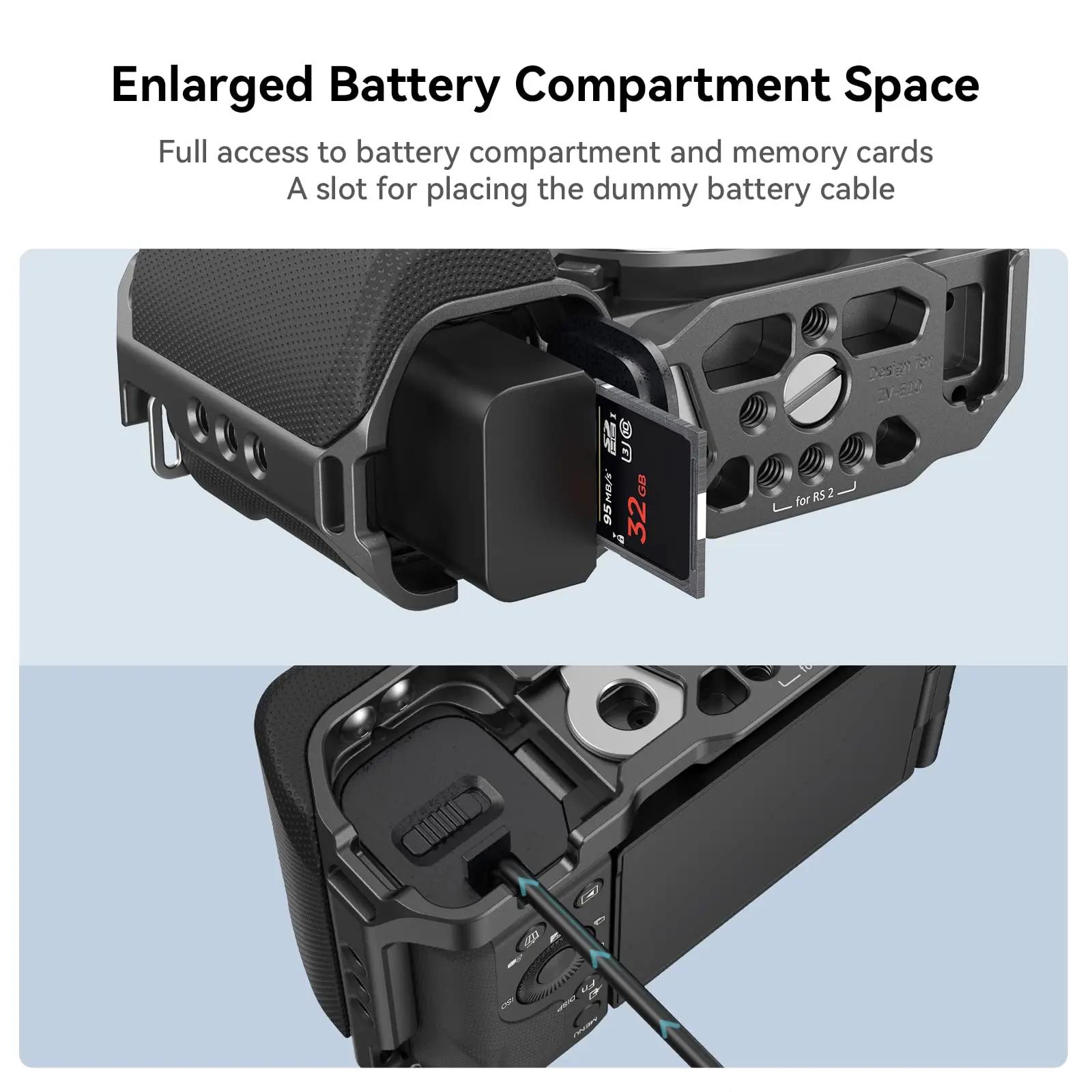 SmallRig pour Cage Sony ZV-E10 avec poignée en Silicone et plaque de dégagement rapide intégrée pour
